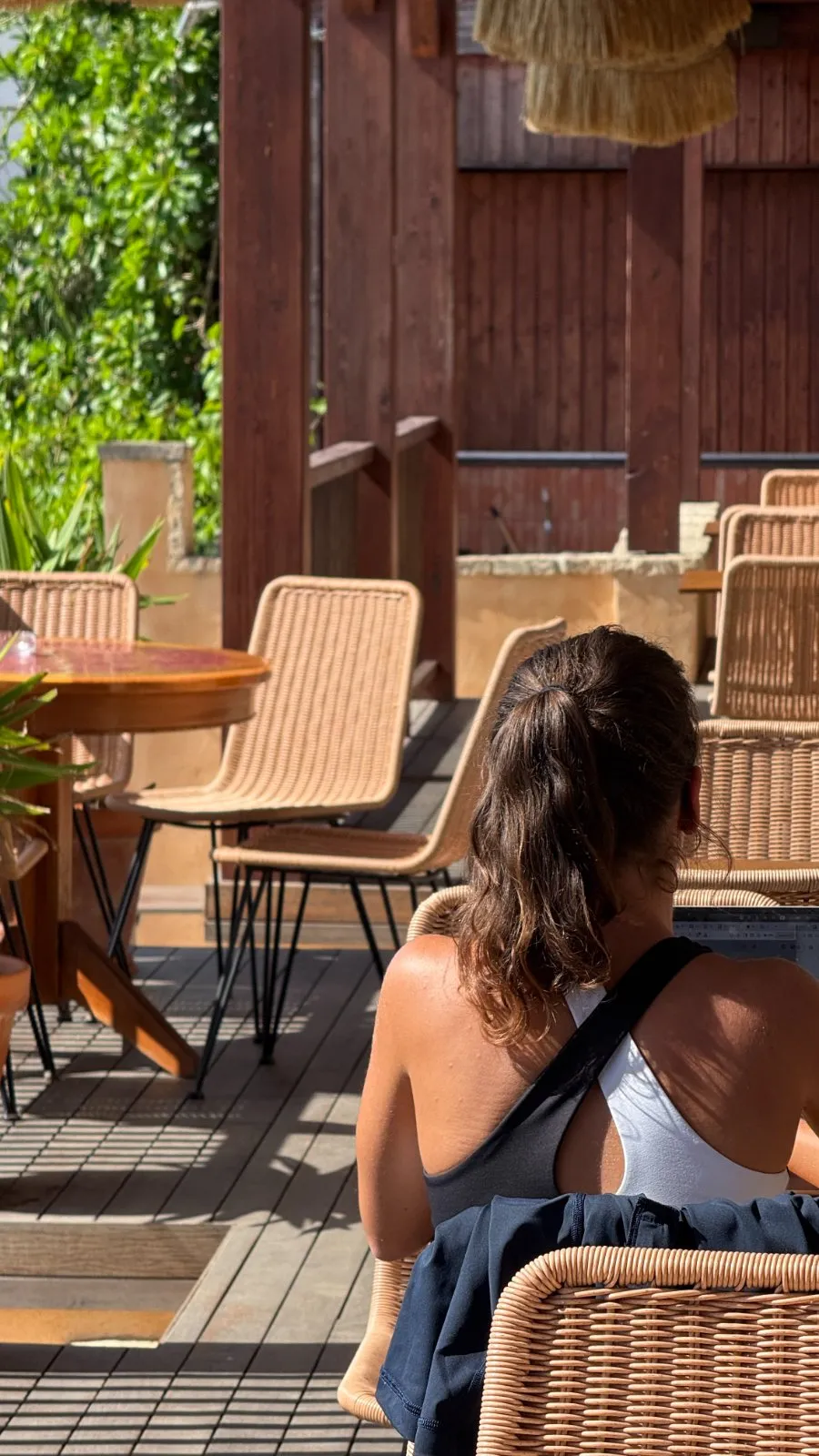 Working on the terrace
